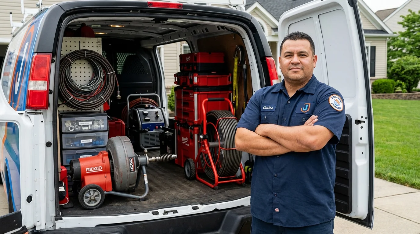 Professional drain cleaning equipment and Johns Plumbing LLC plumber in Rotan